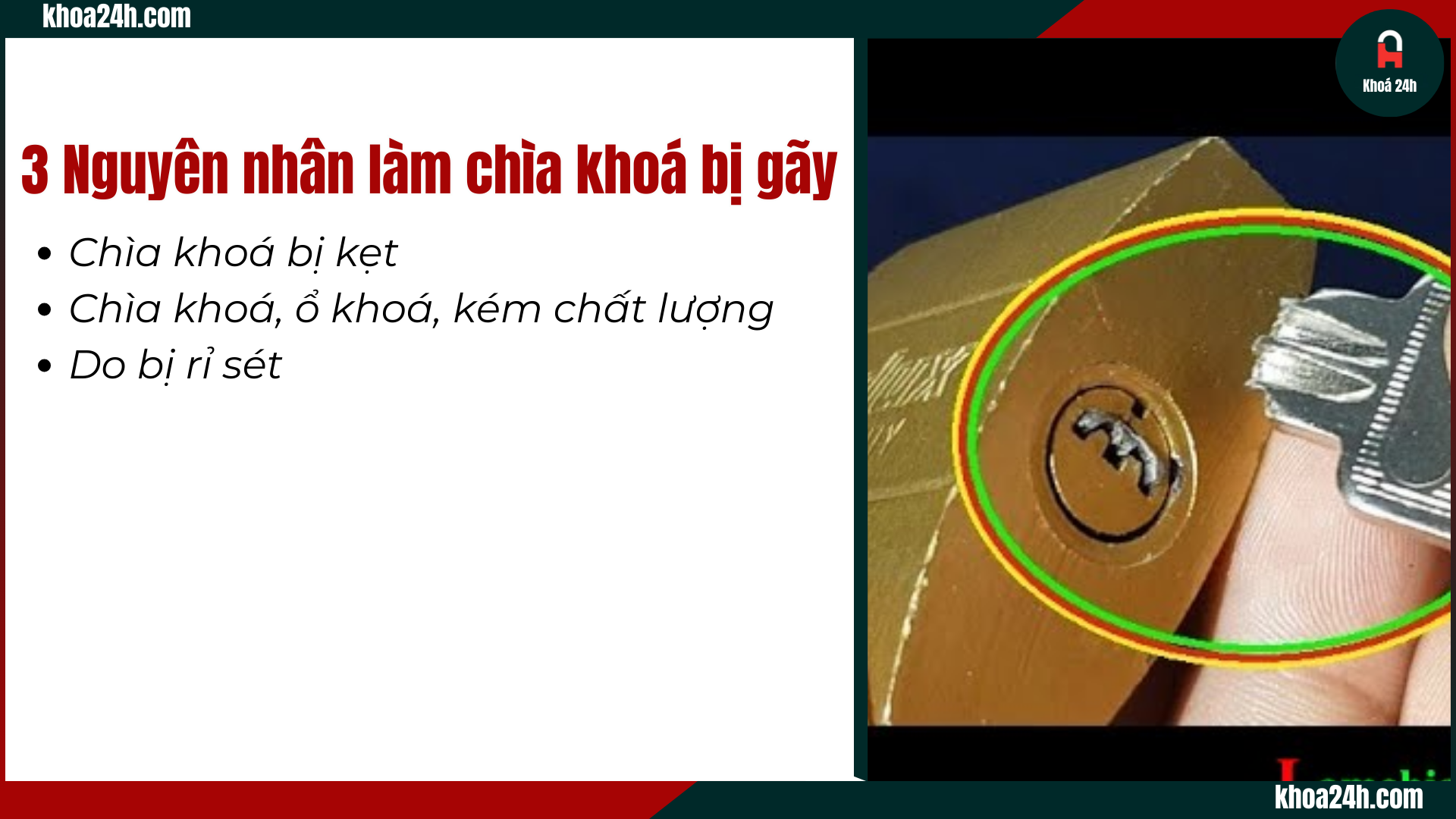 chìa khóa bị gãy trong ổ khóa