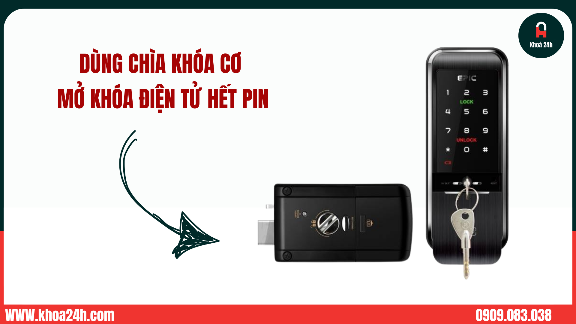 khóa cửa điện tử hết pin