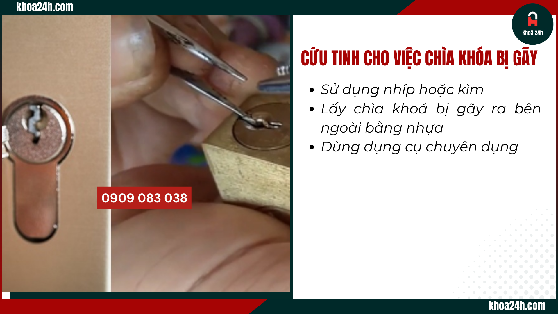 chìa khóa bị gãy trong ổ khóa